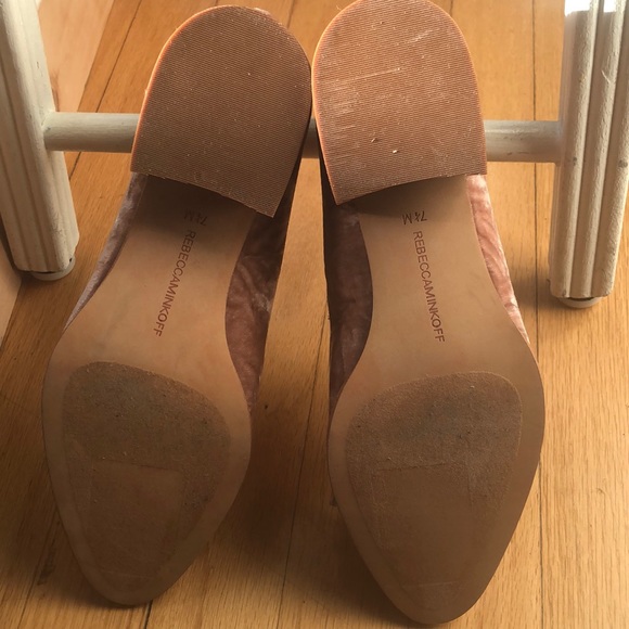 Rebecca Minkoff Suede Heeled Loafers Sz 7.5 - Picture 4 of 6